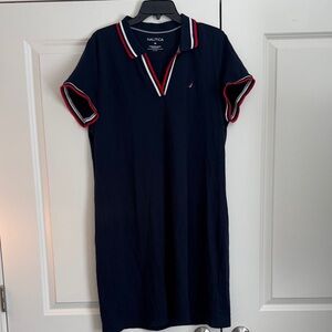 Nautica Dark Blue Dress with Red and White Accents